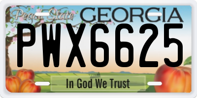 GA license plate PWX6625