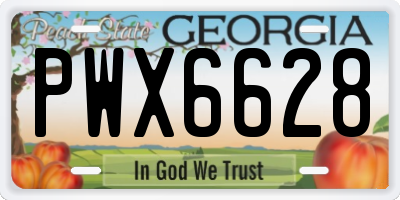 GA license plate PWX6628