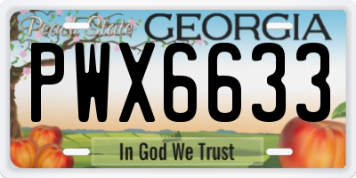 GA license plate PWX6633