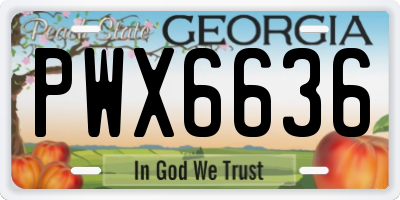 GA license plate PWX6636