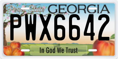 GA license plate PWX6642