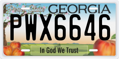 GA license plate PWX6646