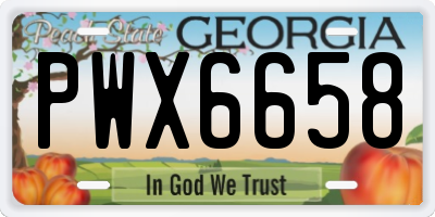 GA license plate PWX6658