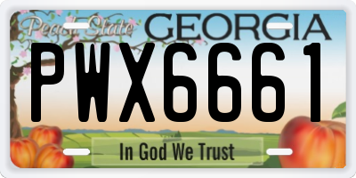 GA license plate PWX6661