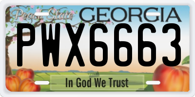GA license plate PWX6663
