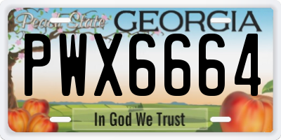 GA license plate PWX6664