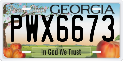 GA license plate PWX6673