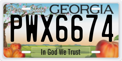 GA license plate PWX6674