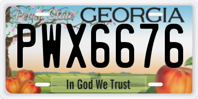 GA license plate PWX6676