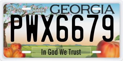 GA license plate PWX6679
