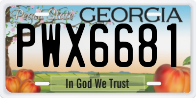 GA license plate PWX6681