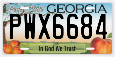 GA license plate PWX6684