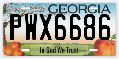 GA license plate PWX6686