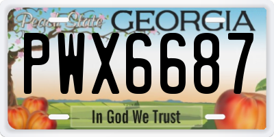 GA license plate PWX6687
