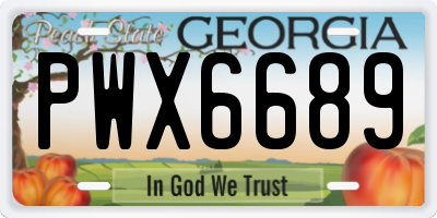 GA license plate PWX6689