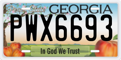 GA license plate PWX6693