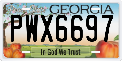 GA license plate PWX6697
