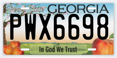 GA license plate PWX6698