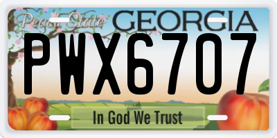GA license plate PWX6707