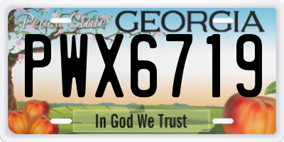 GA license plate PWX6719