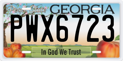 GA license plate PWX6723