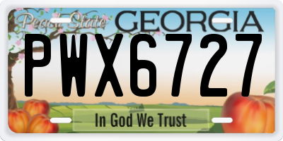 GA license plate PWX6727