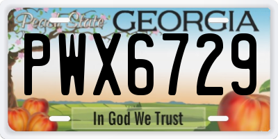 GA license plate PWX6729