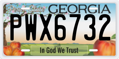 GA license plate PWX6732