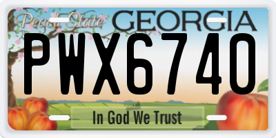 GA license plate PWX6740