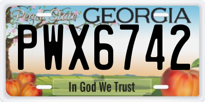 GA license plate PWX6742