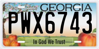 GA license plate PWX6743