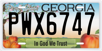 GA license plate PWX6747