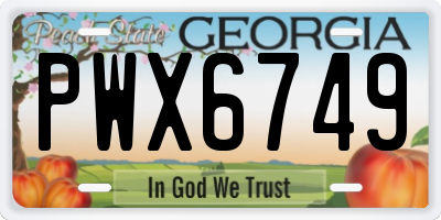 GA license plate PWX6749