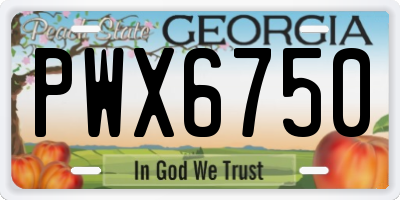 GA license plate PWX6750