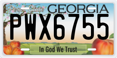 GA license plate PWX6755