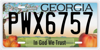 GA license plate PWX6757