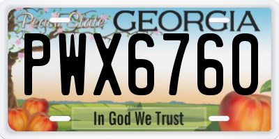 GA license plate PWX6760