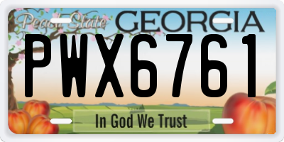 GA license plate PWX6761