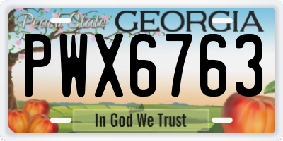 GA license plate PWX6763