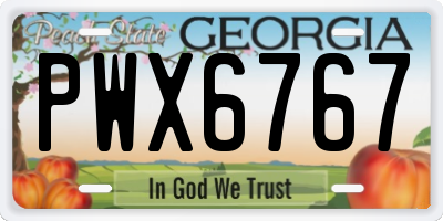 GA license plate PWX6767