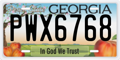 GA license plate PWX6768