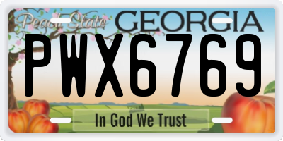 GA license plate PWX6769