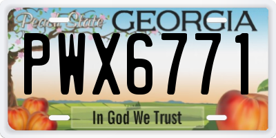 GA license plate PWX6771