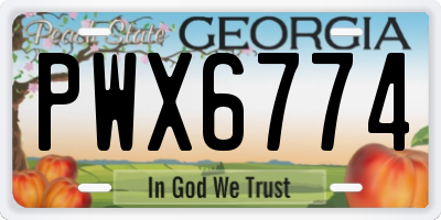 GA license plate PWX6774