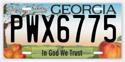 GA license plate PWX6775