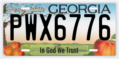 GA license plate PWX6776