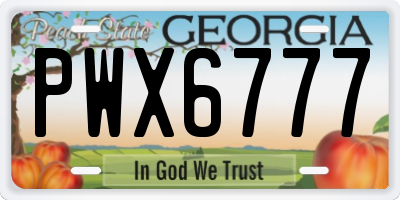 GA license plate PWX6777