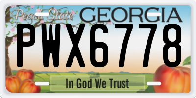GA license plate PWX6778