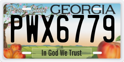 GA license plate PWX6779
