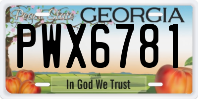 GA license plate PWX6781